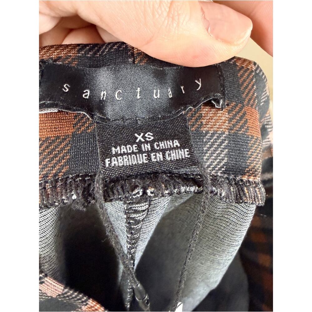 Sanctuary Plaid Pull On Waistband Women’s Career Pants Size XS Stretchy Unique - Picture 6 of 10